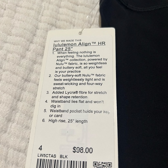 Lululemon Align High-Rise Pant 25" Black NWT - Picture 5 of 8